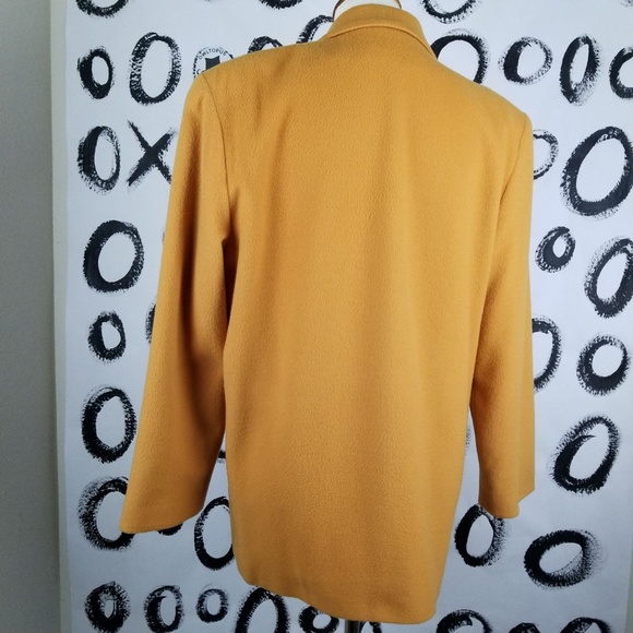 -Vintage 90s Express Gold Mustard Pea coat Jacket - Picture 4 of 8